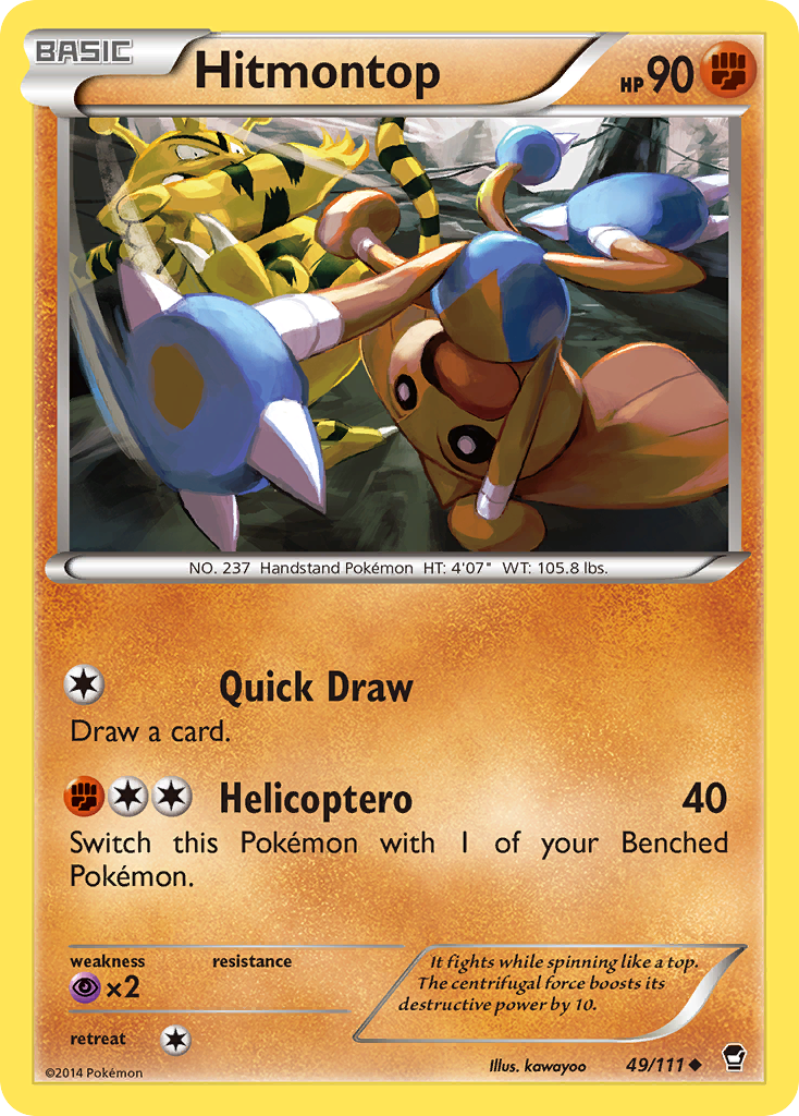 Hitmontop xy3-49 Uncommon from Furious Fists Set