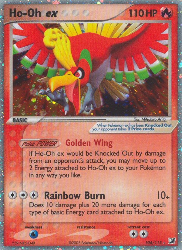 Ho-Oh ex ex10-104 Rare Holo EX from Unseen Forces Set