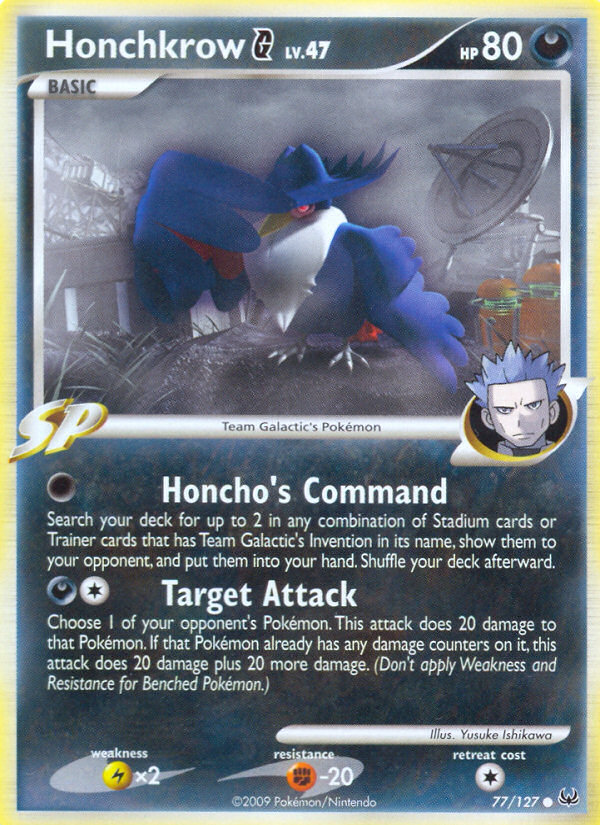Honchkrow G pl1-77 Common from Platinum Set
