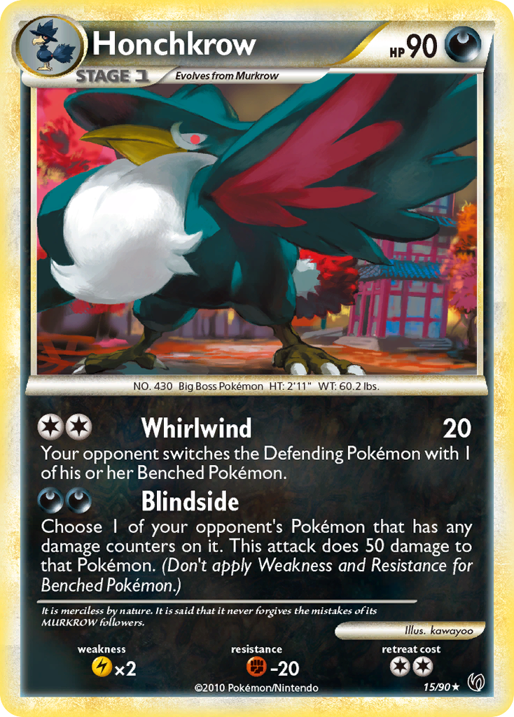 Honchkrow hgss3-15 Rare from HS—Undaunted Set