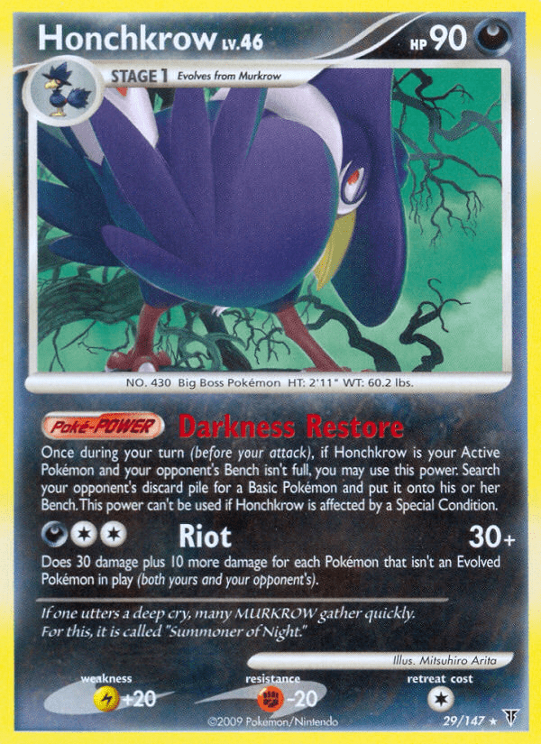 Honchkrow pl3-29 Rare from Supreme Victors Set