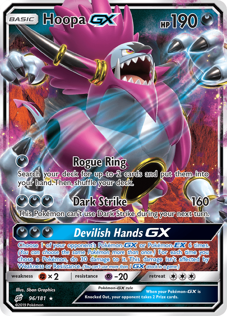 Hoopa-GX sm9-96 Rare Holo GX from Team Up Set