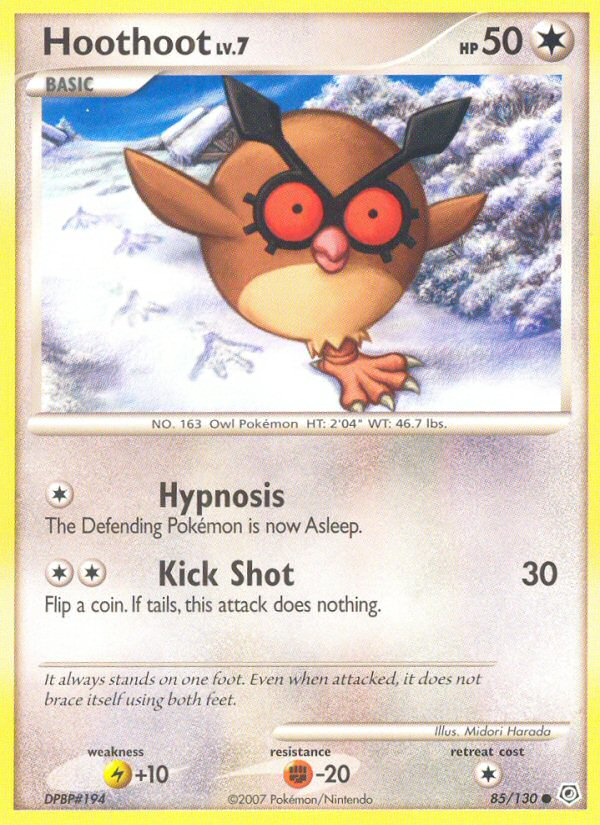 Hoothoot dp1-85 Common from Diamond & Pearl Set