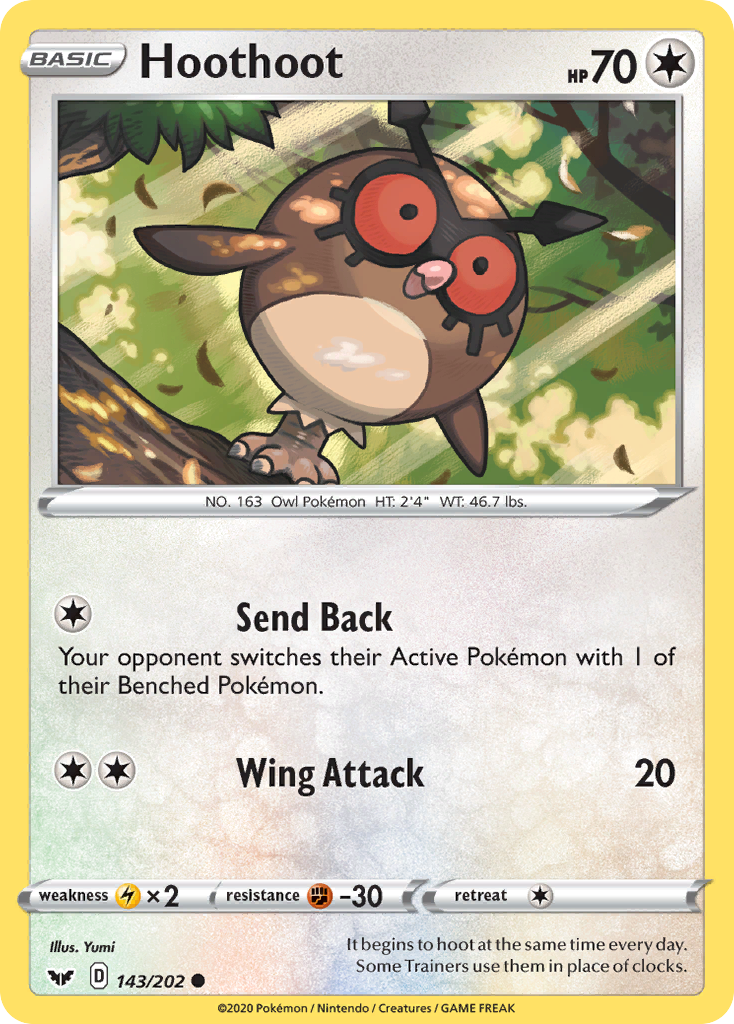 Hoothoot swsh1-143 Common from Sword & Shield Set
