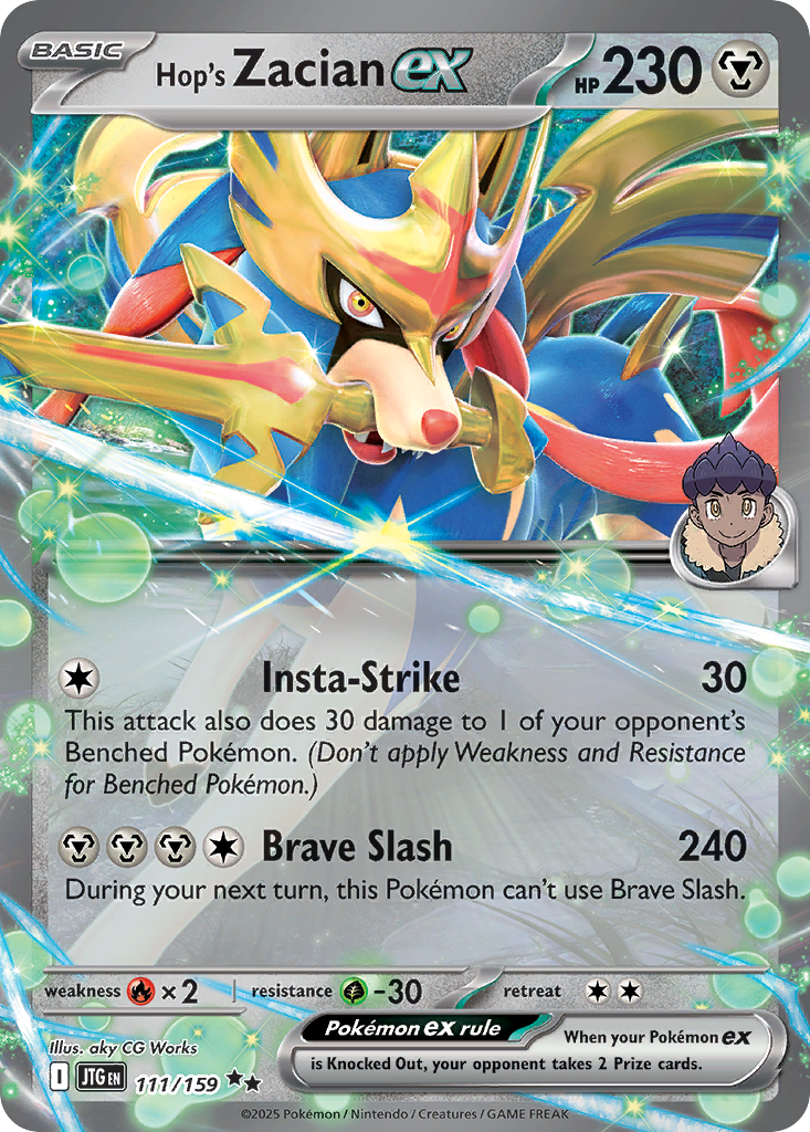 Hop’s Zacian ex sv9-111 Double Rare from Journey Together Set