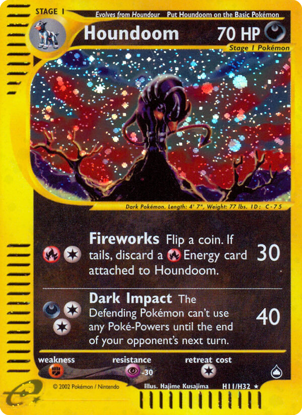 Houndoom ecard2-H11 Rare Holo from Aquapolis Set