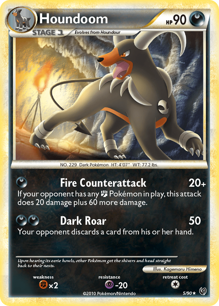 Houndoom hgss3-5 Rare Holo from HS—Undaunted Set