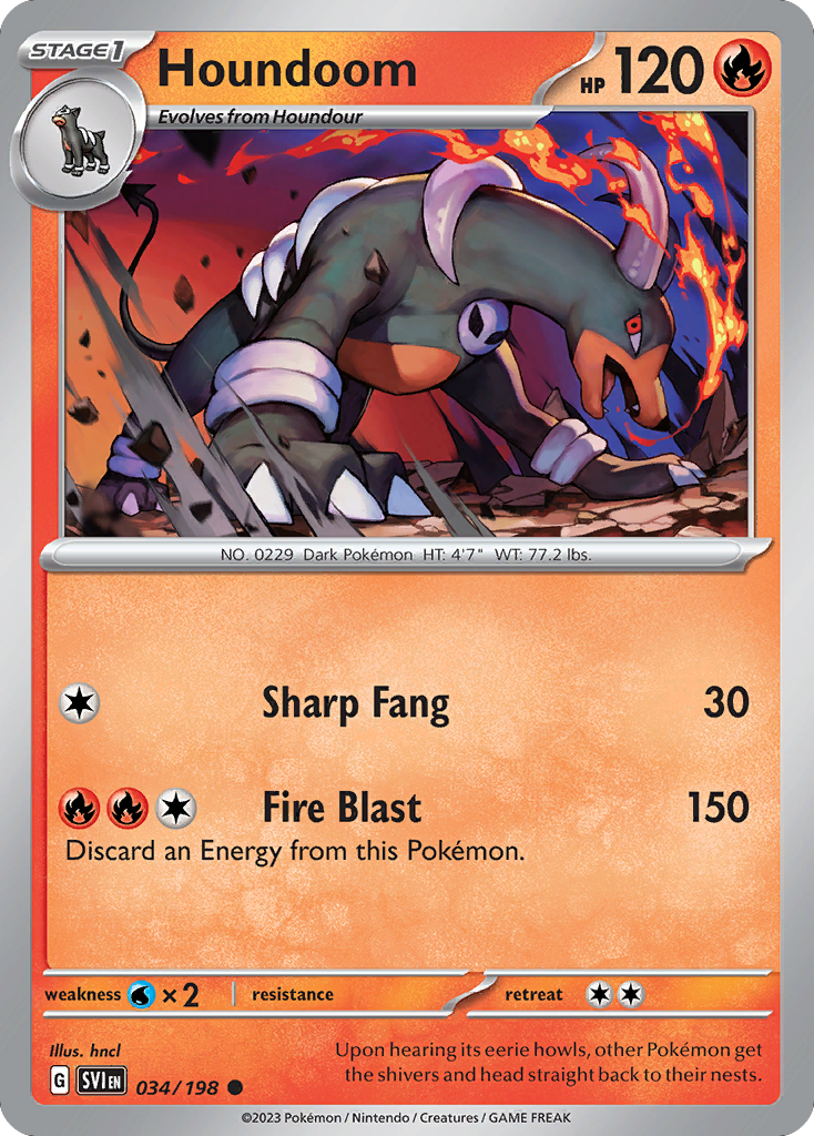 Houndoom sv1-34 Common from Scarlet & Violet Set
