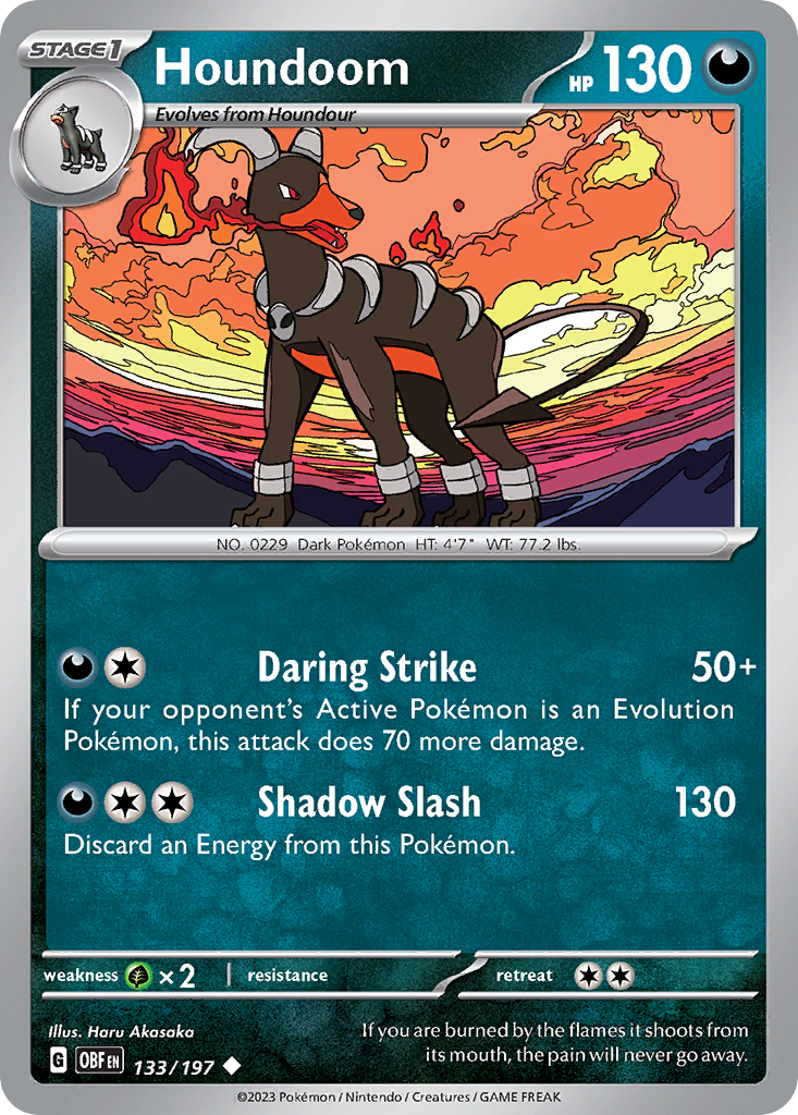 Houndoom sv3-133 Uncommon from Obsidian Flames Set