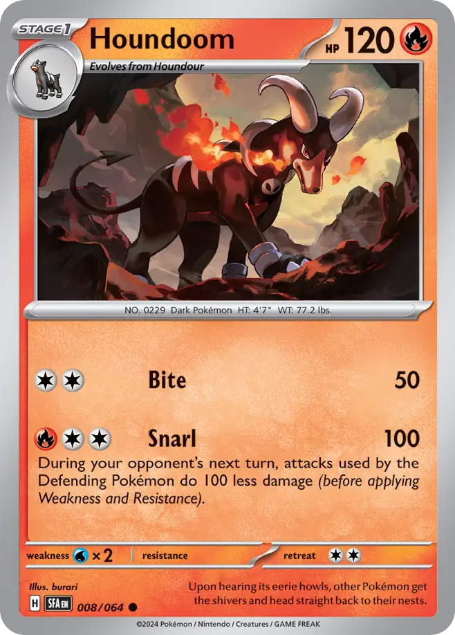 Houndoom sv6pt5-8 Common from Shrouded Fable Set