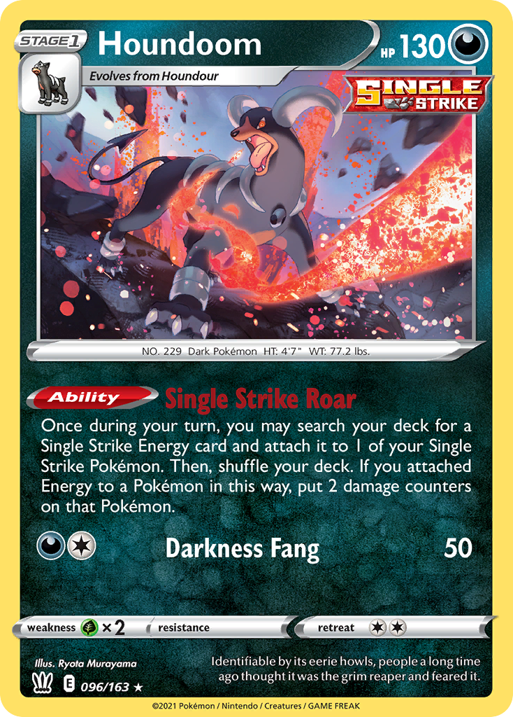 Houndoom swsh5-96 Rare Holo from Battle Styles Set