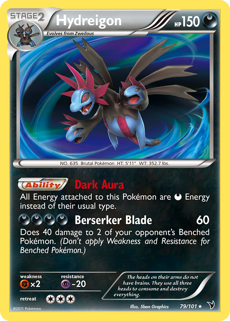 Hydreigon bw3-79 Rare Holo from Noble Victories Set