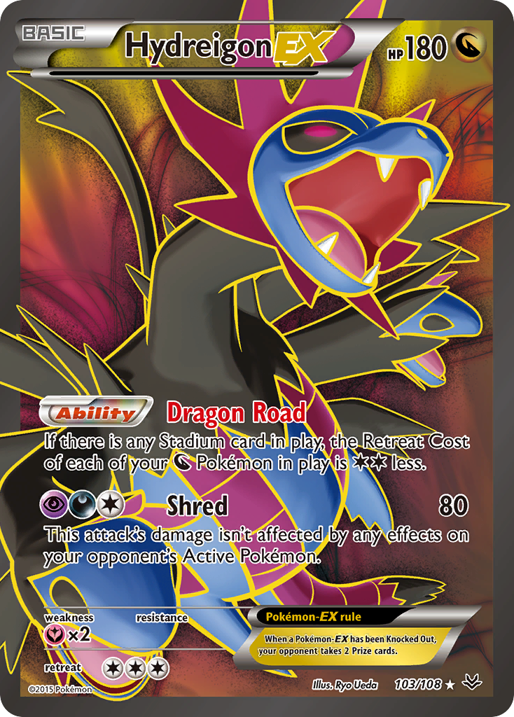 Hydreigon-EX xy6-103 Rare Ultra from Roaring Skies Set