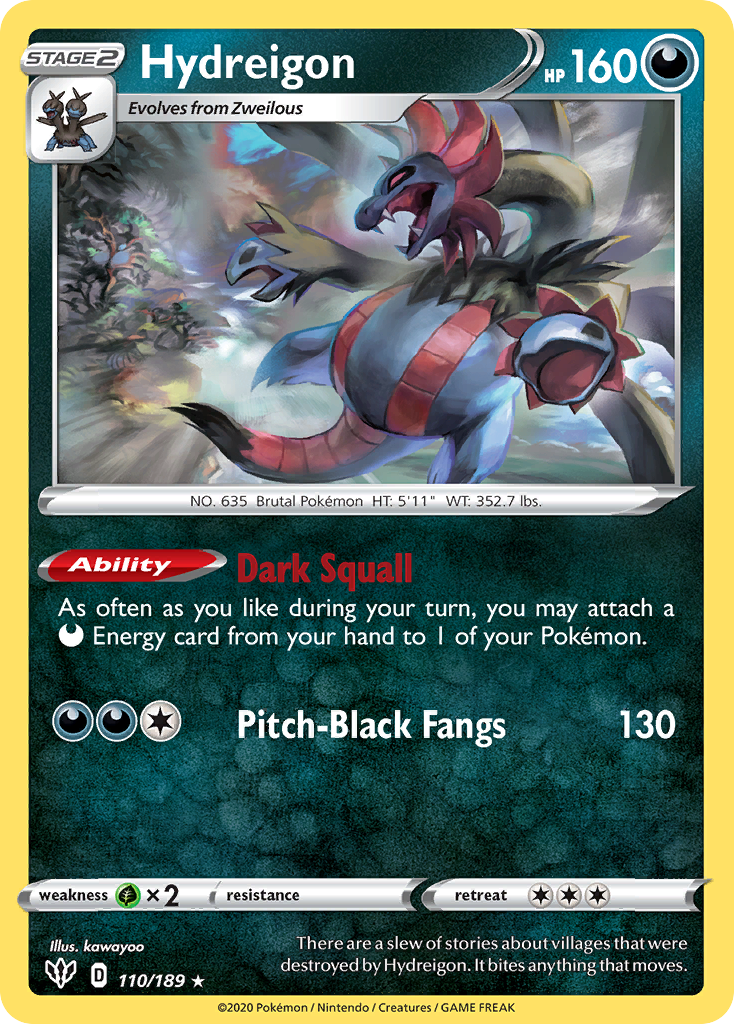 Hydreigon swsh3-110 Rare from Darkness Ablaze Set