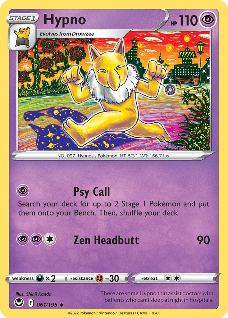 Hypno swsh12-61 Uncommon from Silver Tempest Set