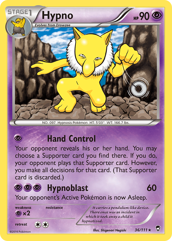 Hypno xy3-36 Rare from Furious Fists Set