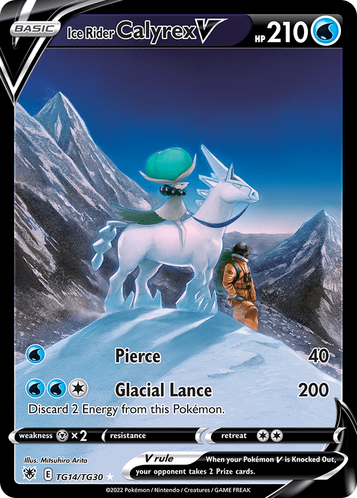 Ice Rider Calyrex V swsh10tg-TG14 Rare Holo V from Astral Radiance Trainer Gallery Set