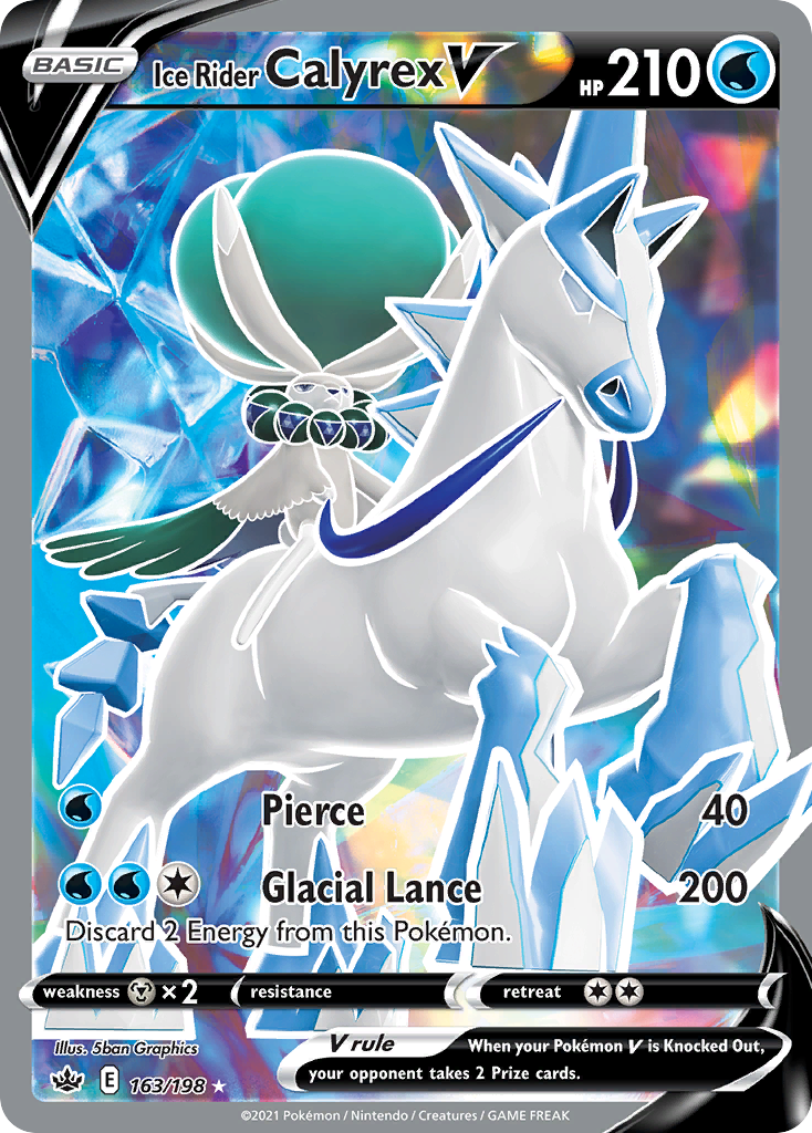 Ice Rider Calyrex V swsh6-163 Rare Ultra from Chilling Reign Set