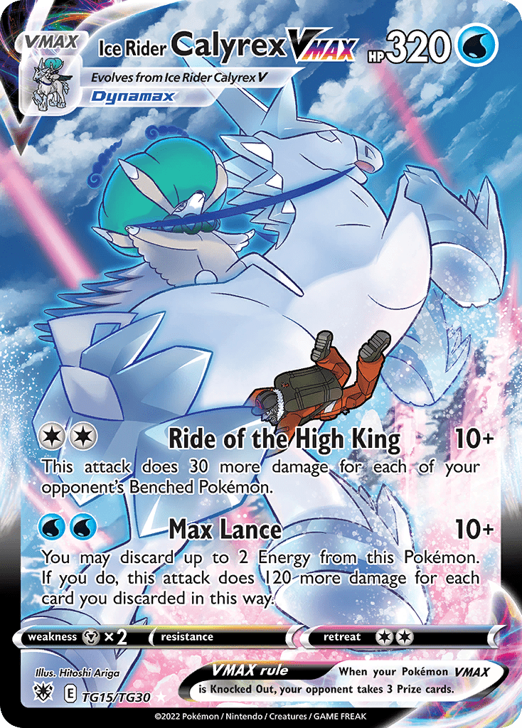 Ice Rider Calyrex VMAX swsh10tg-TG15 Rare Holo VMAX from Astral Radiance Trainer Gallery Set