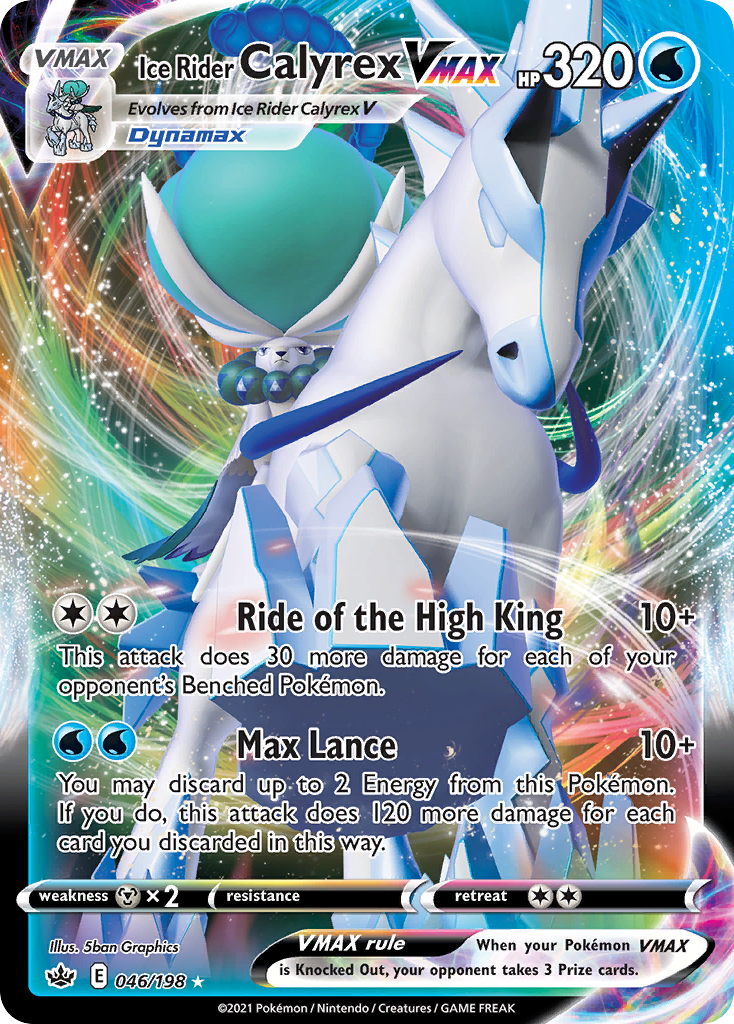Ice Rider Calyrex VMAX swsh6-46 Rare Holo VMAX from Chilling Reign Set