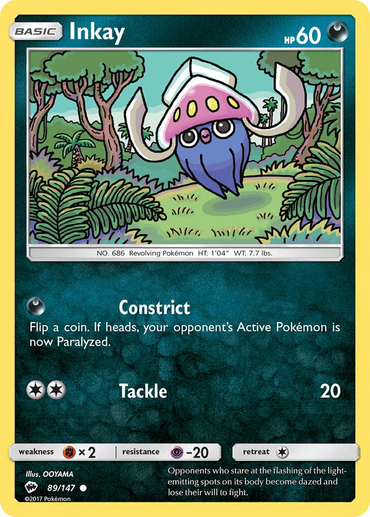 Inkay sm3-89 Common from Burning Shadows Set