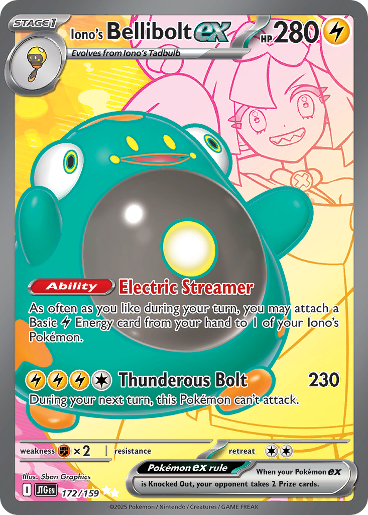 Iono’s Bellibolt ex sv9-172 Ultra Rare from Journey Together Set