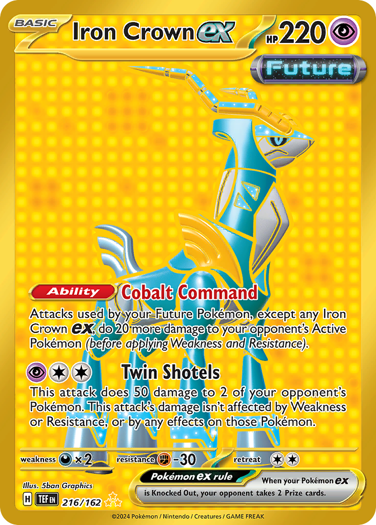 Iron Crown ex sv5-216 Hyper Rare from Temporal Forces Set