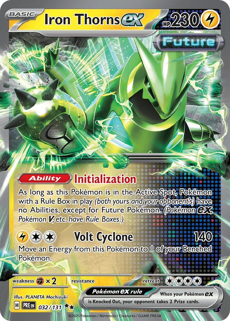 Iron Thorns ex sv8pt5-32 Double Rare from Prismatic Evolutions Set