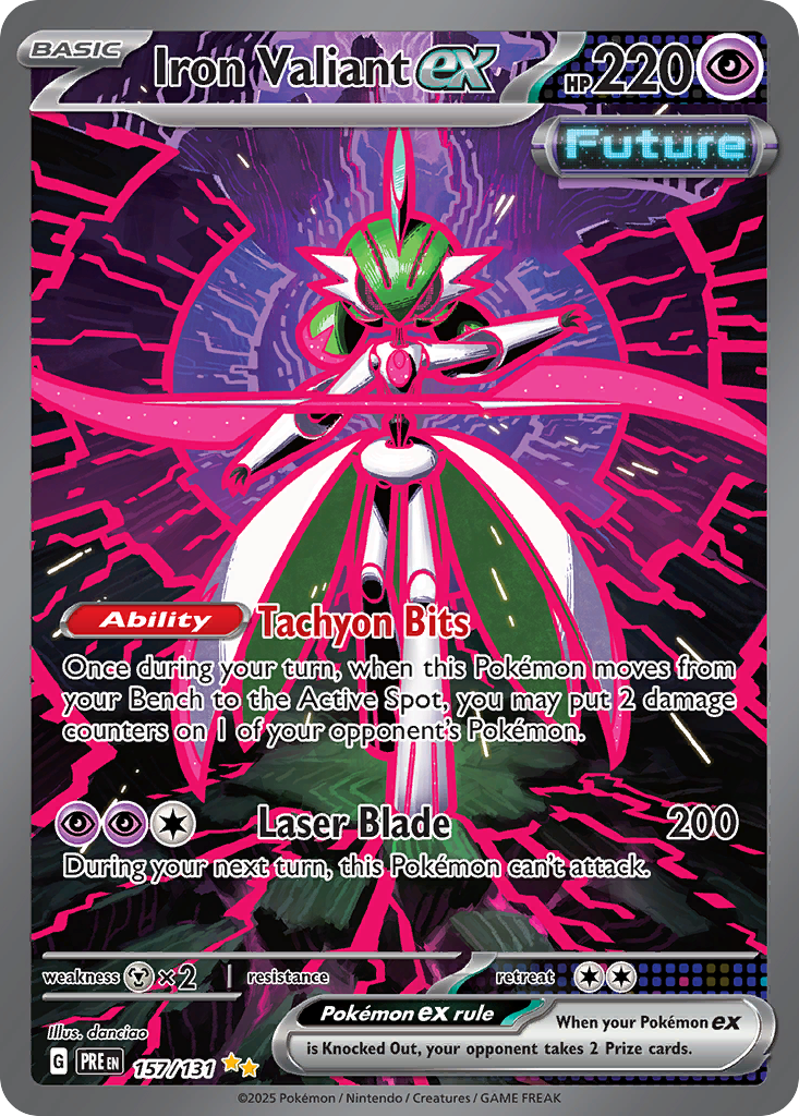 Iron Valiant ex sv8pt5-157 Special Illustration Rare from Prismatic Evolutions Set