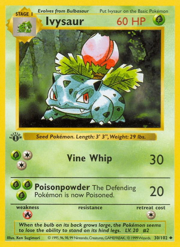 Ivysaur base1-30 Uncommon from Base Set