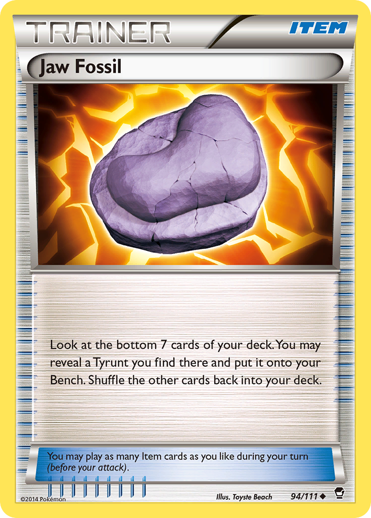 Jaw Fossil xy3-94 Uncommon from Furious Fists Set