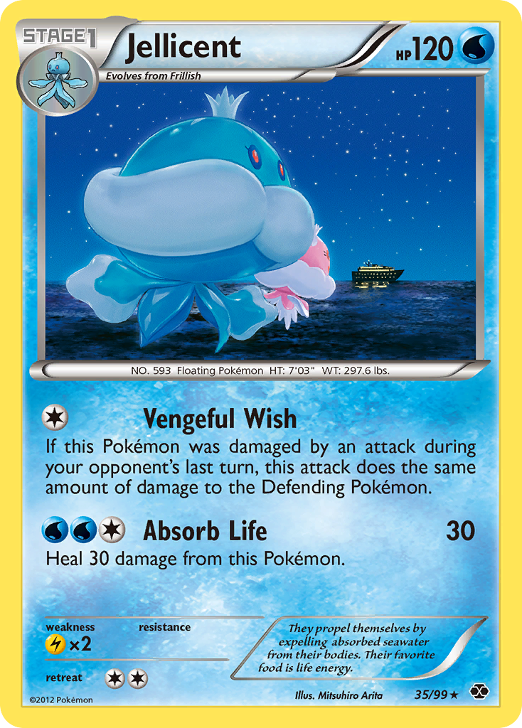 Jellicent bw4-35 Rare from Next Destinies Set