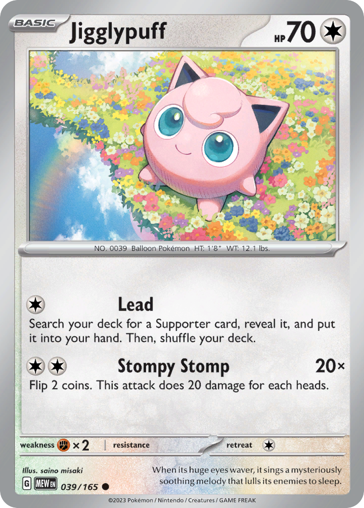 Jigglypuff sv3pt5-39 Common from 151 Set