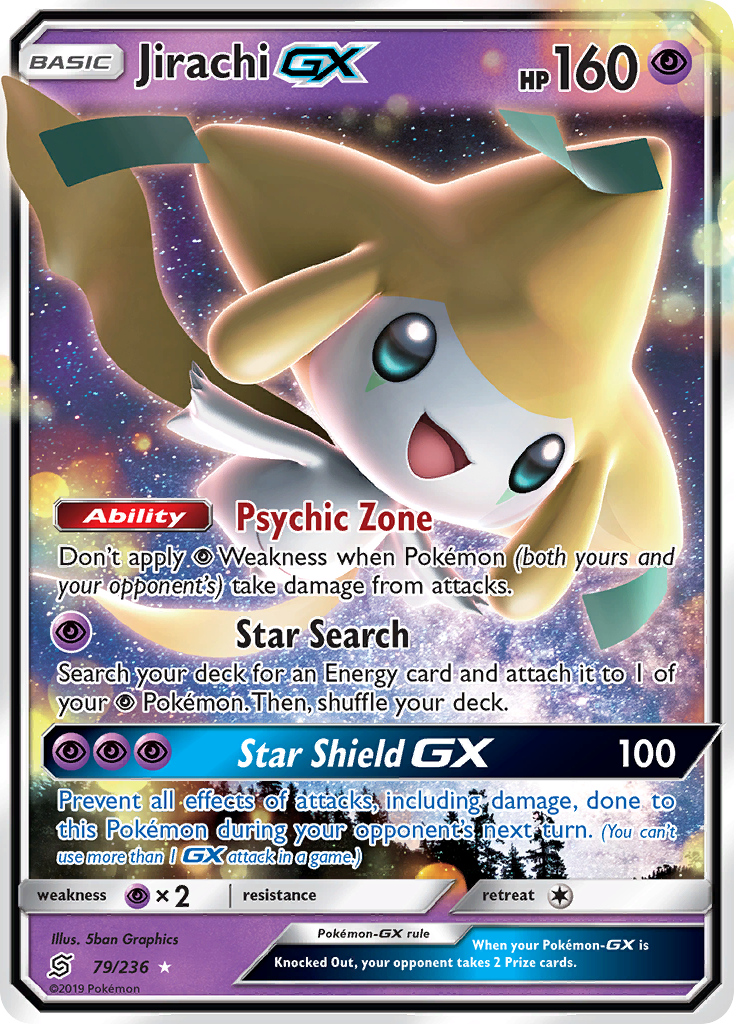 Jirachi-GX sm11-79 Rare Holo GX from Unified Minds Set