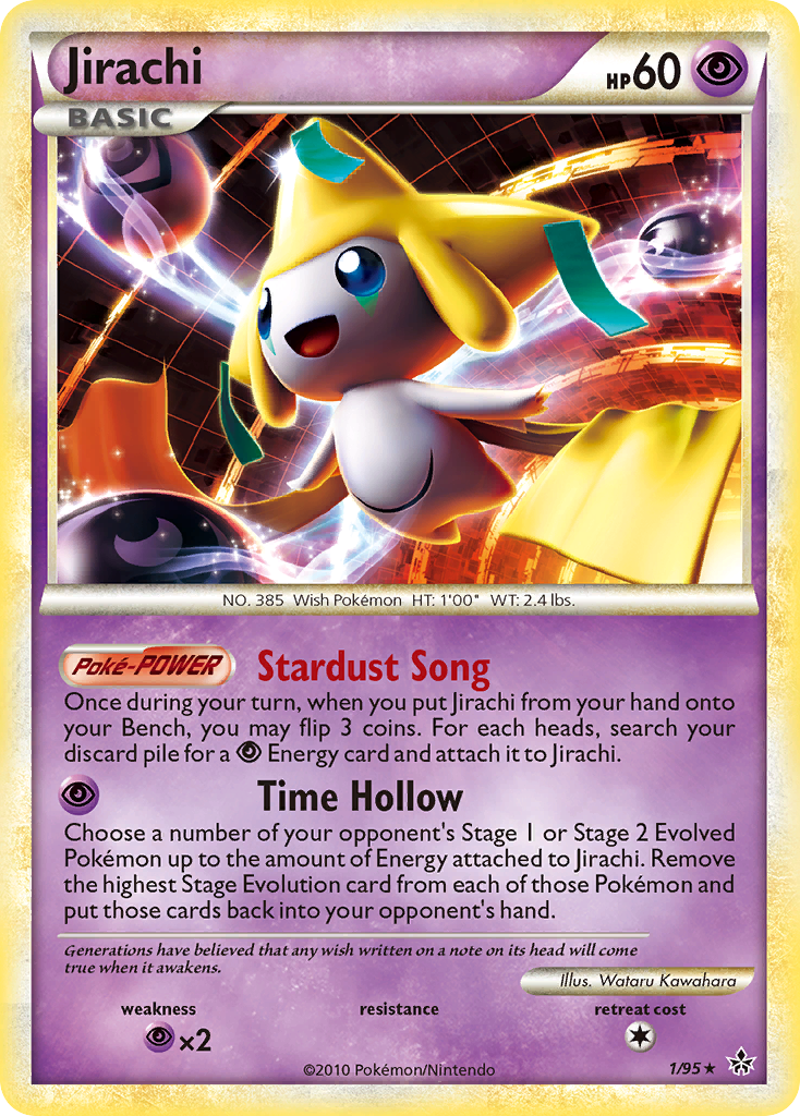 Jirachi hgss2-1 Rare Holo from HS—Unleashed Set