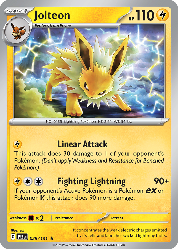Jolteon sv8pt5-29 Rare from Prismatic Evolutions Set