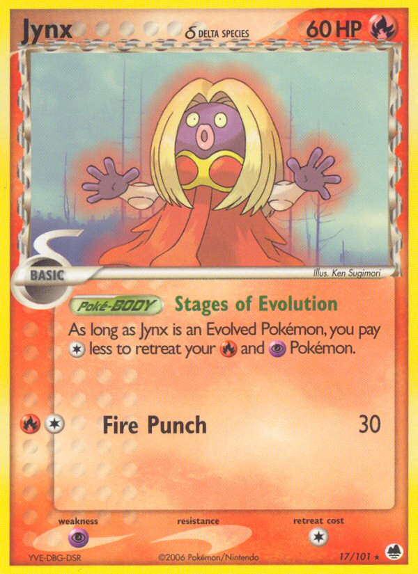 Jynx δ ex15-17 Rare from Dragon Frontiers Set