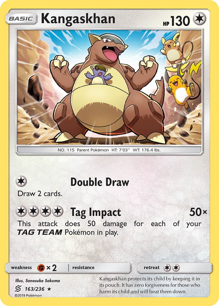 Kangaskhan sm11-163 Rare Holo from Unified Minds Set