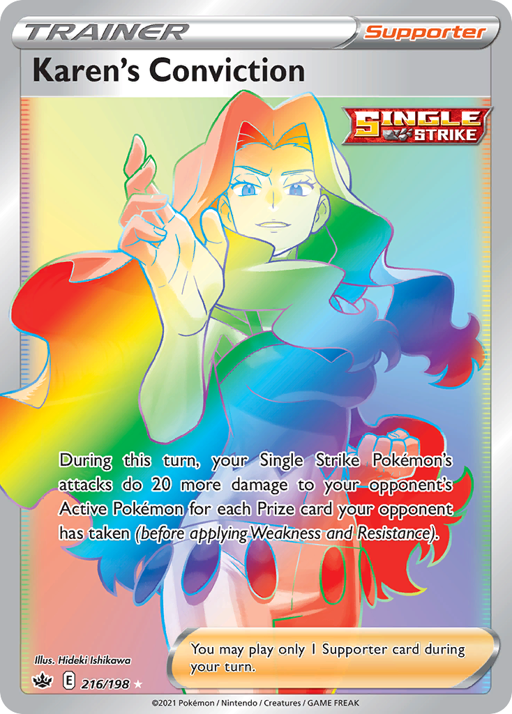 Karen’s Conviction swsh6-216 Rare Rainbow from Chilling Reign Set