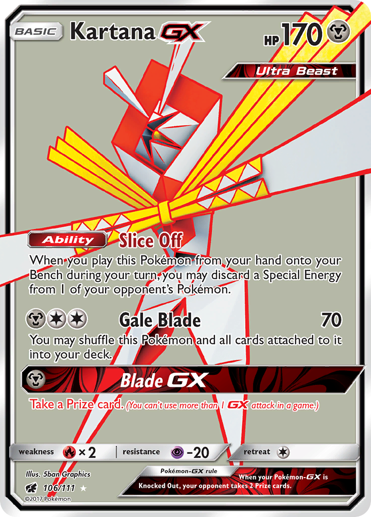 Kartana-GX sm4-106 Rare Ultra from Crimson Invasion Set