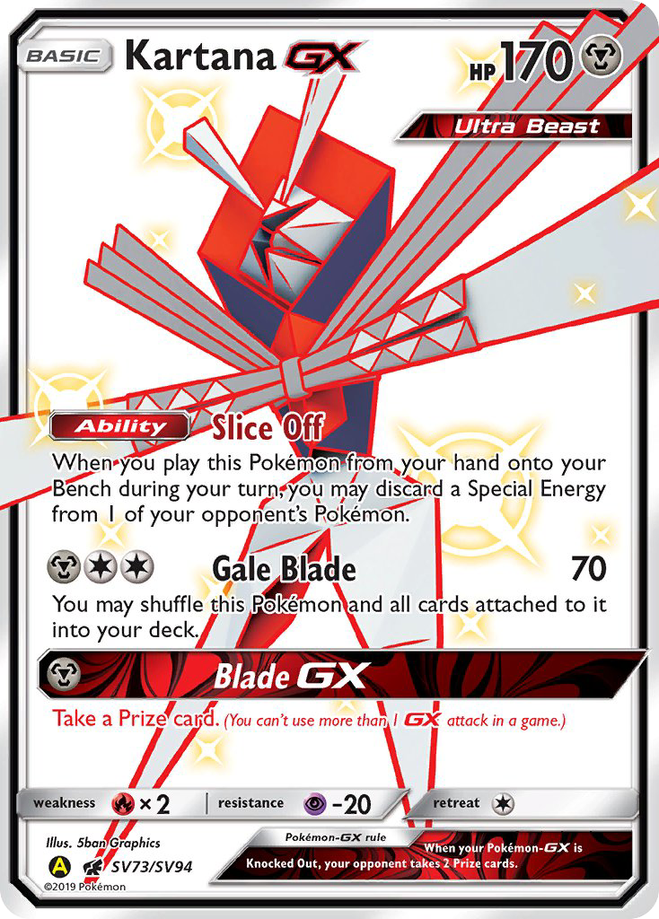 Kartana-GX sma-SV73 Rare Shiny GX from Hidden Fates Shiny Vault Set