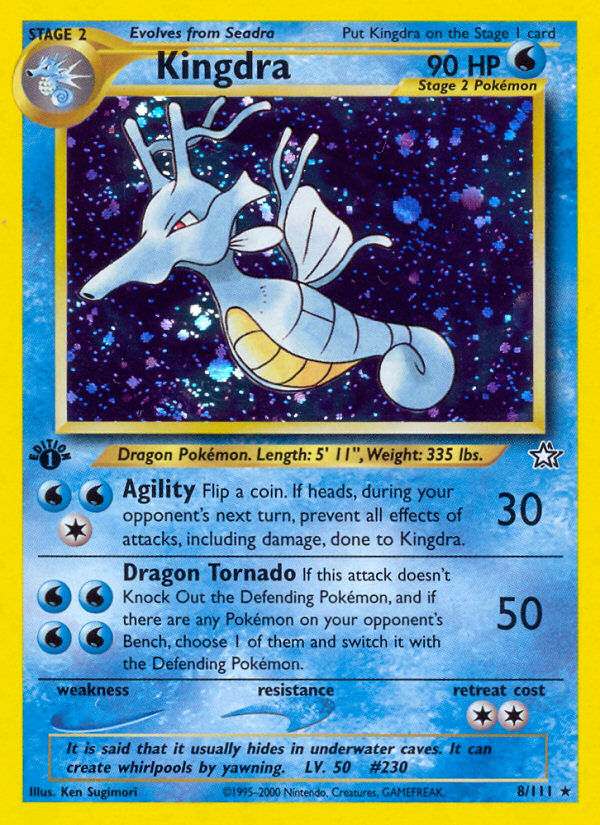 Kingdra neo1-8 Rare Holo from Neo Genesis Set