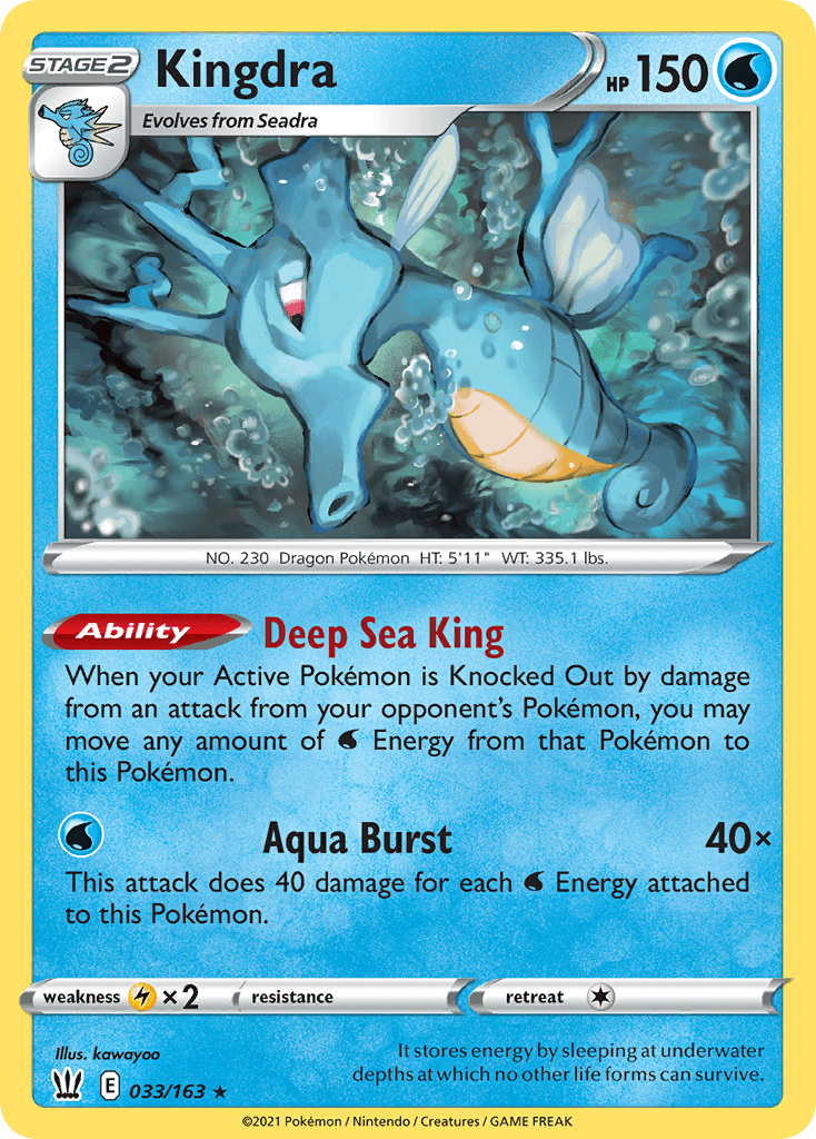 Kingdra swsh5-33 Rare Holo from Battle Styles Set