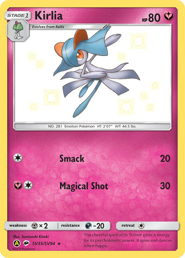 Kirlia sma-SV35 Rare Shiny from Hidden Fates Shiny Vault Set