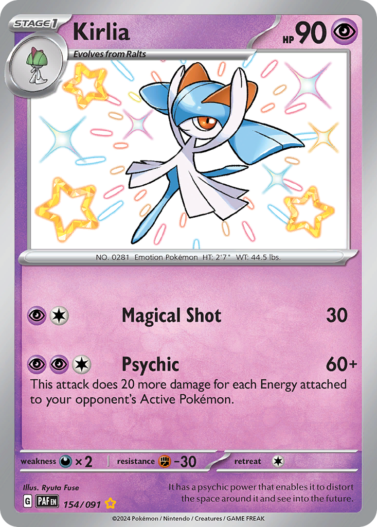Kirlia sv4pt5-154 Shiny Rare from Paldean Fates Set
