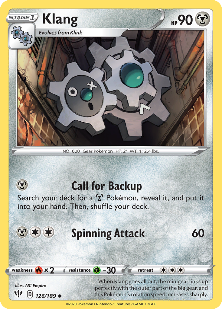 Klang swsh3-126 Uncommon from Darkness Ablaze Set