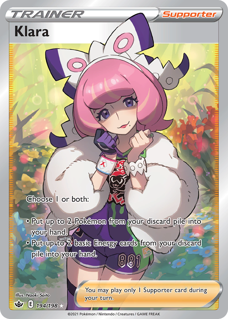 Klara swsh6-194 Rare Ultra from Chilling Reign Set