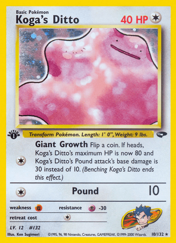 Koga’s Ditto gym2-10 Rare Holo from Gym Challenge Set