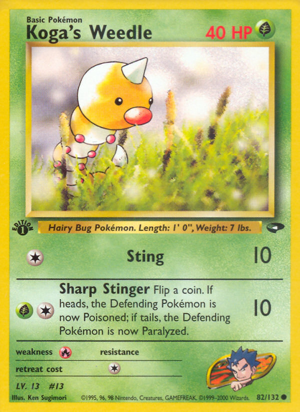 Koga’s Weedle gym2-82 Common from Gym Challenge Set