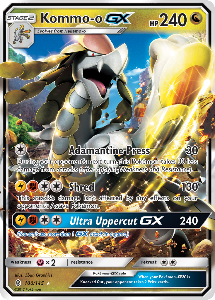 Kommo-o-GX sm2-100 Rare Holo GX from Guardians Rising Set